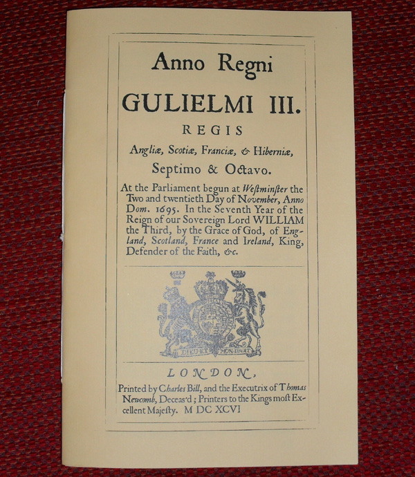 An ACT for the Encrease and Encouragement of Seamen 1696